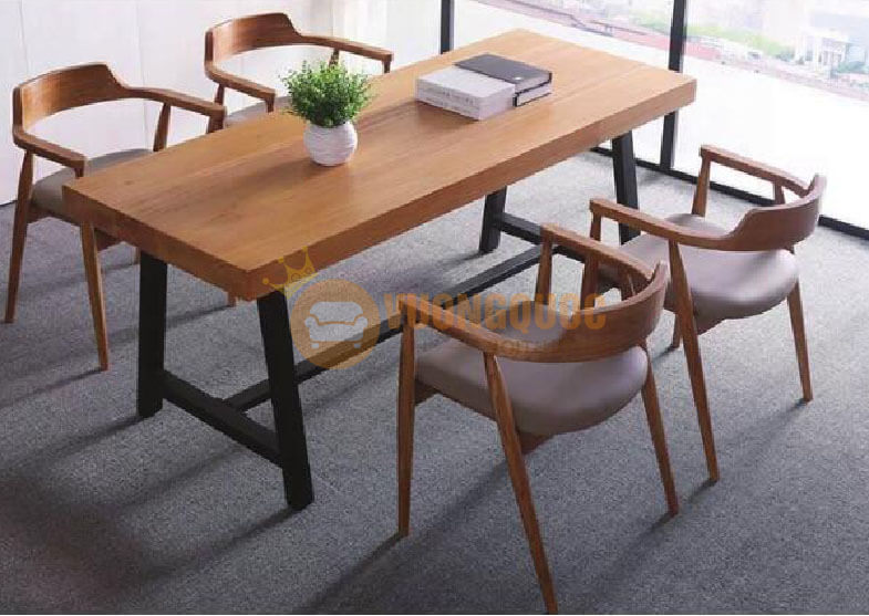 Bộ bàn ghế cafe gỗ tự nhiên HOY TM163-2